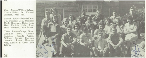 Garrett and a portion of his junior class, 1946. Image source: Shelbyville High School 1946 Yearbook