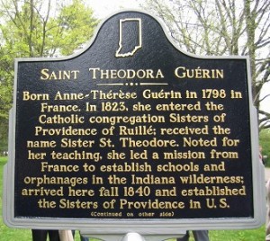 The Indiana Historical Bureau and Sisters of Providence of Saint Mary-of-the-Woods installed a marker honoring Guerin in 2009.