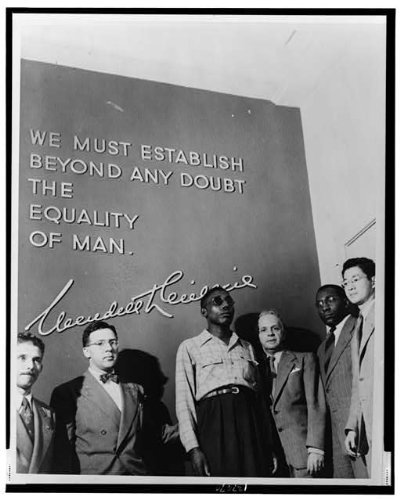 African American veteran Isaac Woodard at the Wendell Willkie memorial building in New York, circa 1946. Image courtesy of the Library of Congress.