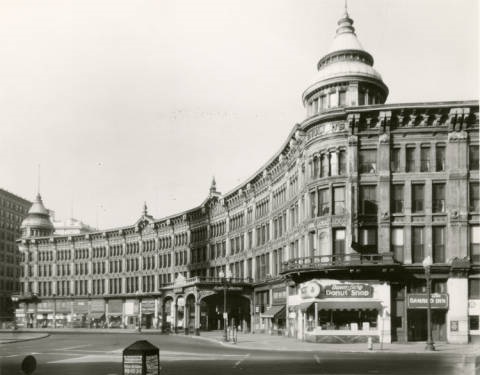 English's Hotel and Opera House, circa 1948. Completed in 1880, it became a mainstay on Monument Circle before its demolition in 1948. Courtesy of Indiana Historical Society.