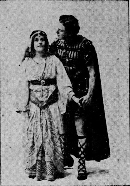 Ellen Mortimer as Esther (Left) and William Farnum as Ben-Hur (Right) in the 1902 production. Courtesy of Hoosier State Chronicles.