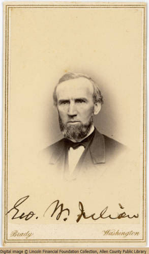 Brady's National Photographic Portrait Galleries, "George W. Julian," n.d., Lincoln Financial Foundation Collection, Allen County Public Library, accessed http://contentdm.acpl.lib.in.us/cdm/ref/collection/p15155coll1/id/4755