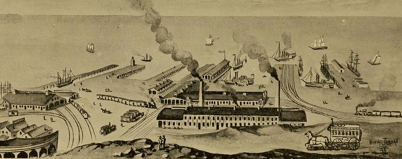 Cleveland Railway Station and Docks 1854
