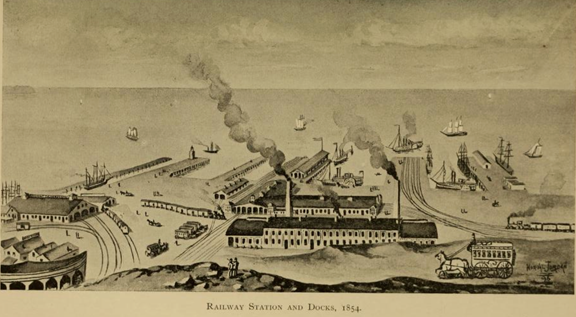 image of Cleveland Railway Station and Docks, 1854