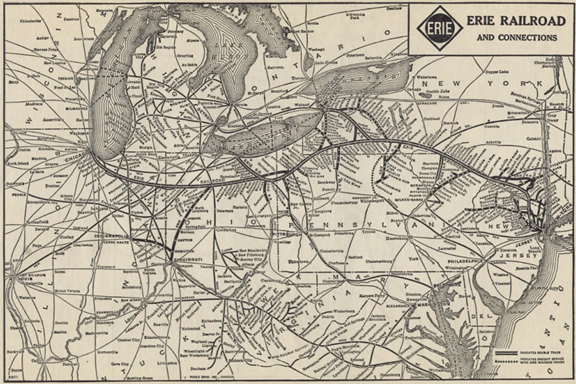 Route Map of the Erie Railroad 1930