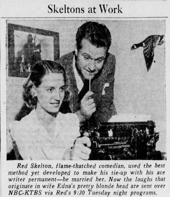 Edna Stillwell working with comedian husband Red Skelton